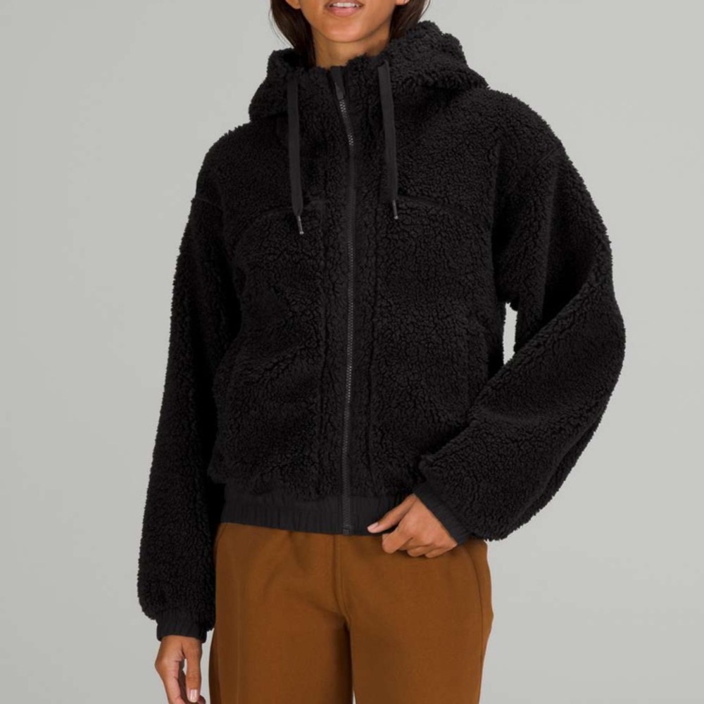Lululemon Black Fleece Reversible Cozy Full Zip Jacket size 12